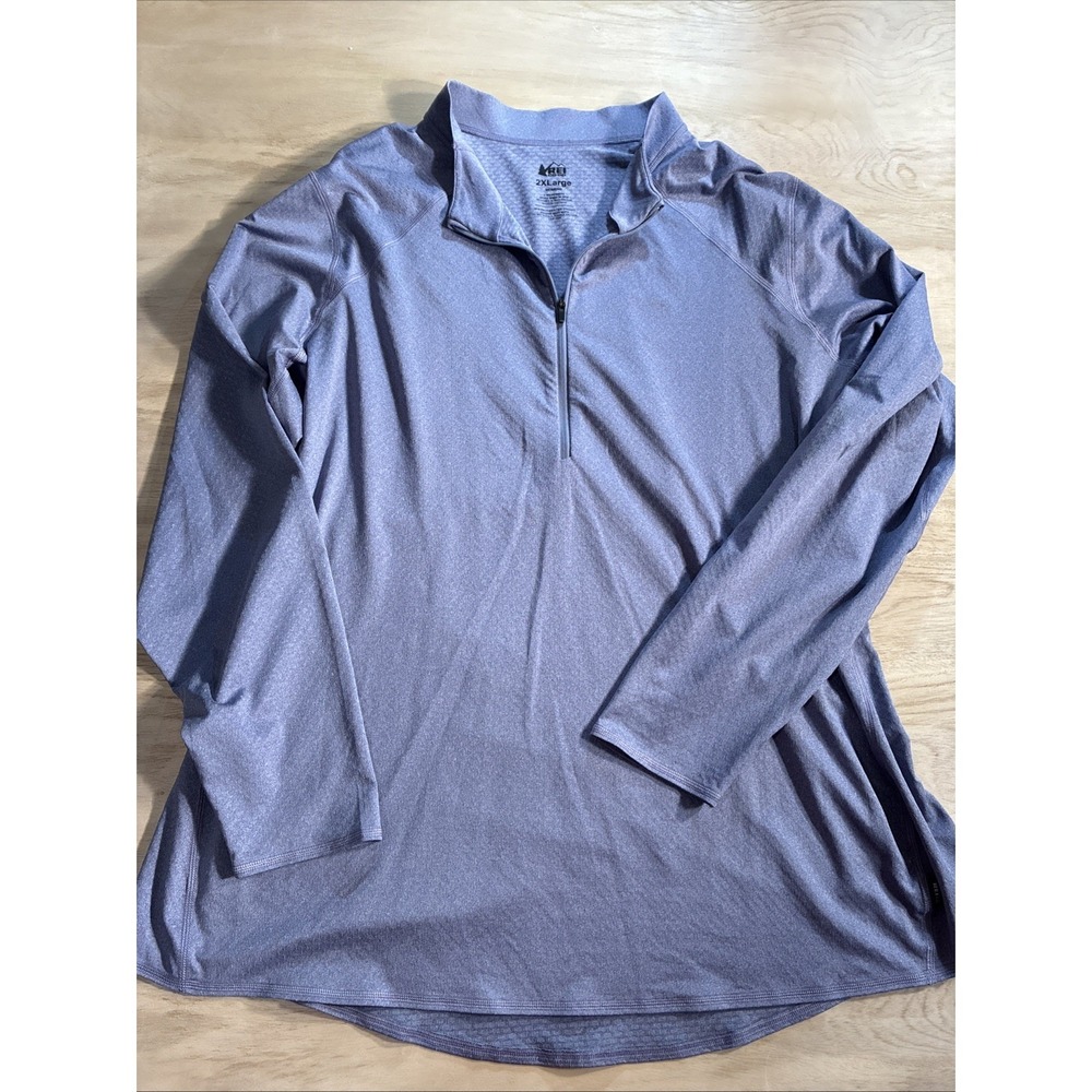 Rei‎ Co-Op Women's 1/2 Zip Long Sleeve Midweight Base Layer Top Size XXL Purple